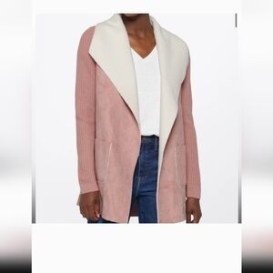 New LETY & MEShevone Faux Suede Coatigan